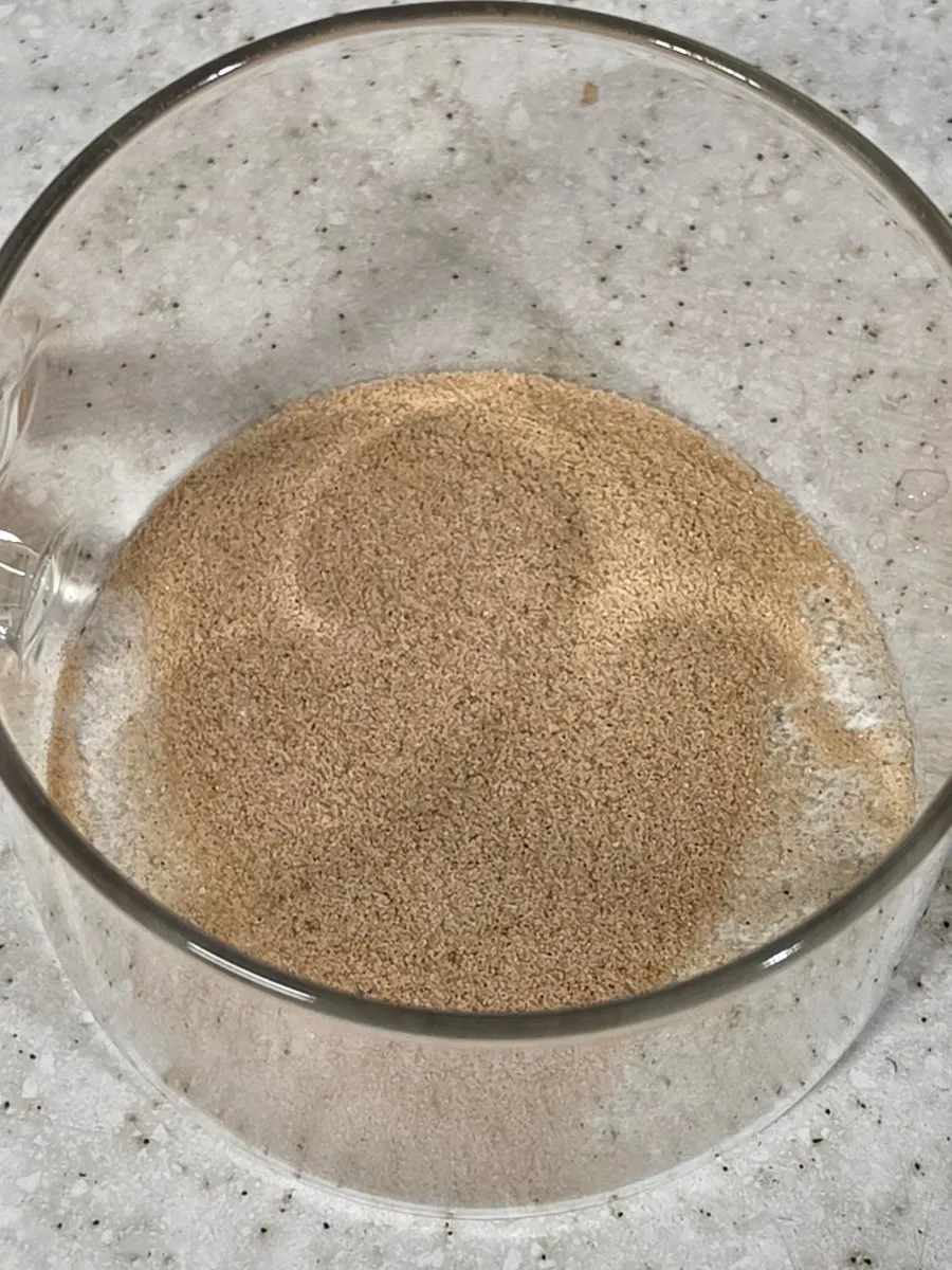 Pinejapi powder poured into a cup