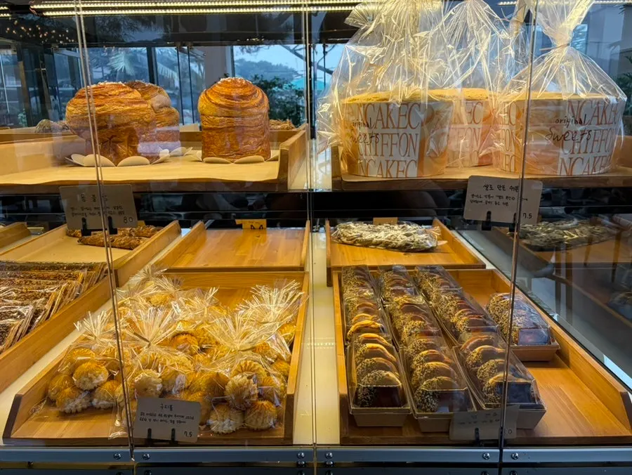 Various bakery items on display