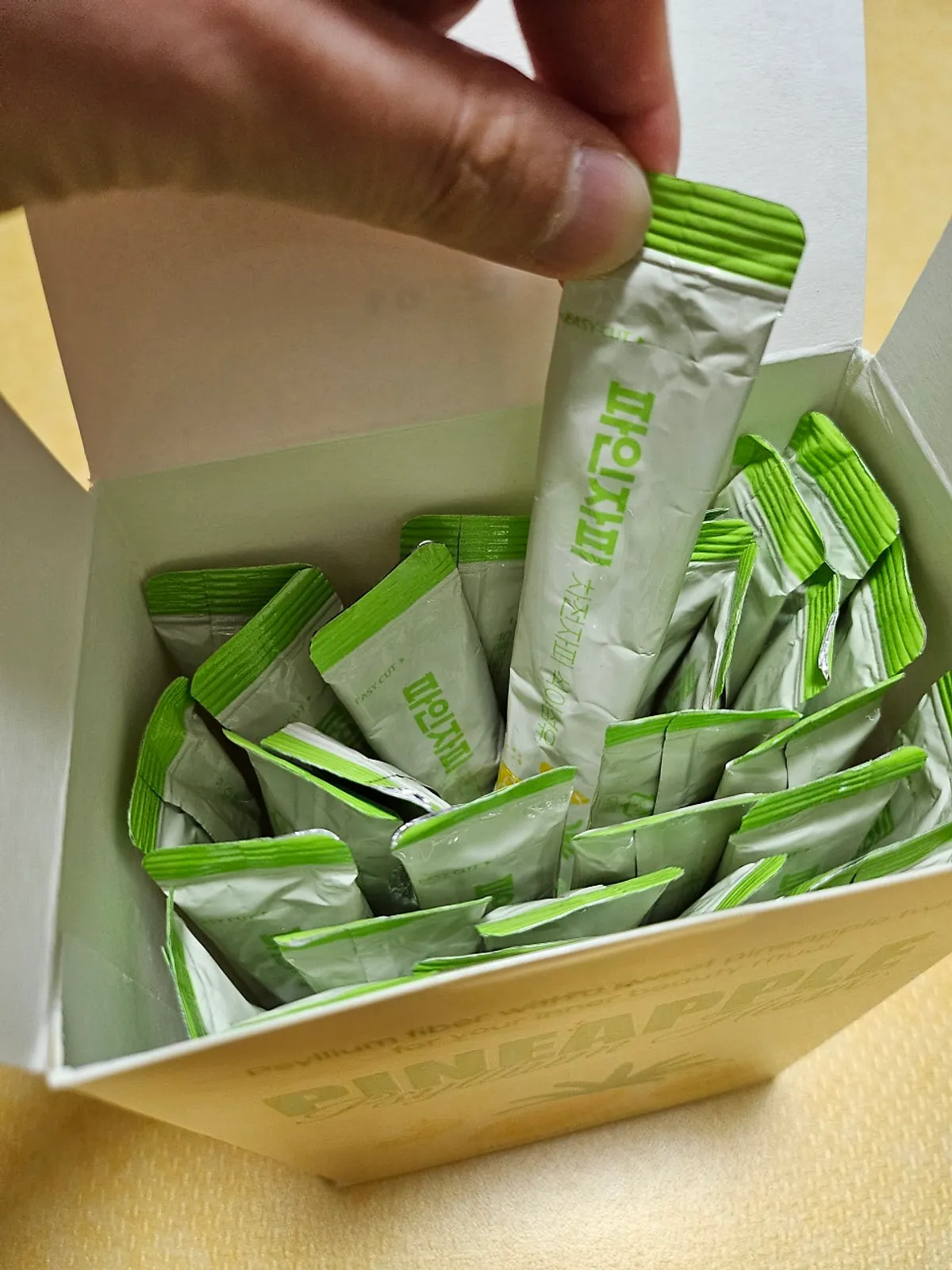 Pinejapi fiber drink mixed with water