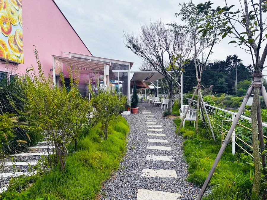 Outdoor tables at the café
