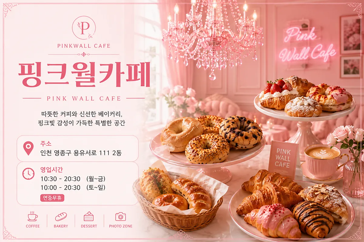Exterior of Pink Wall Cafe in Yeongjong