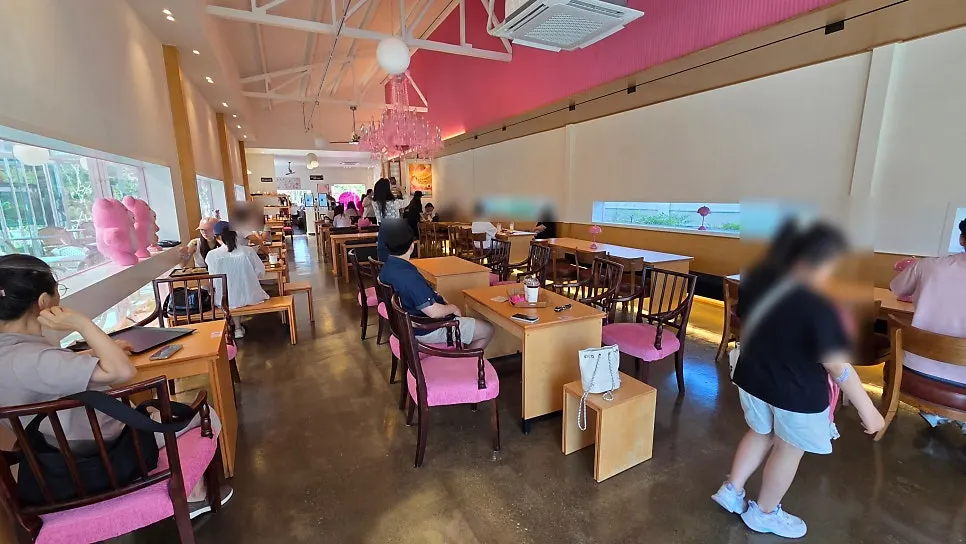 Overall view of the Pink Wall Cafe hall