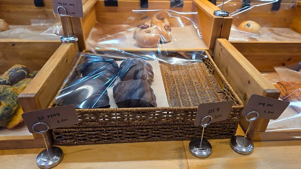 Croissants displayed at Pink Wall Cafe