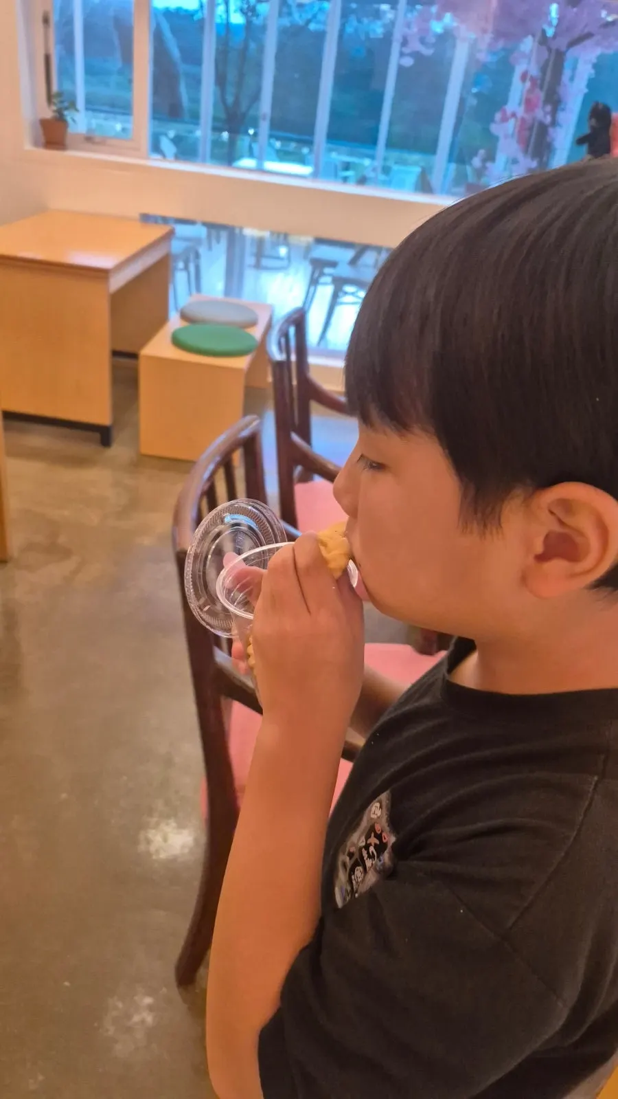 Space at Pink Wall Cafe where families spend time