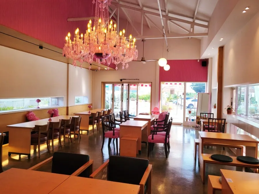 Bakery menu corner at Pink Wall Cafe