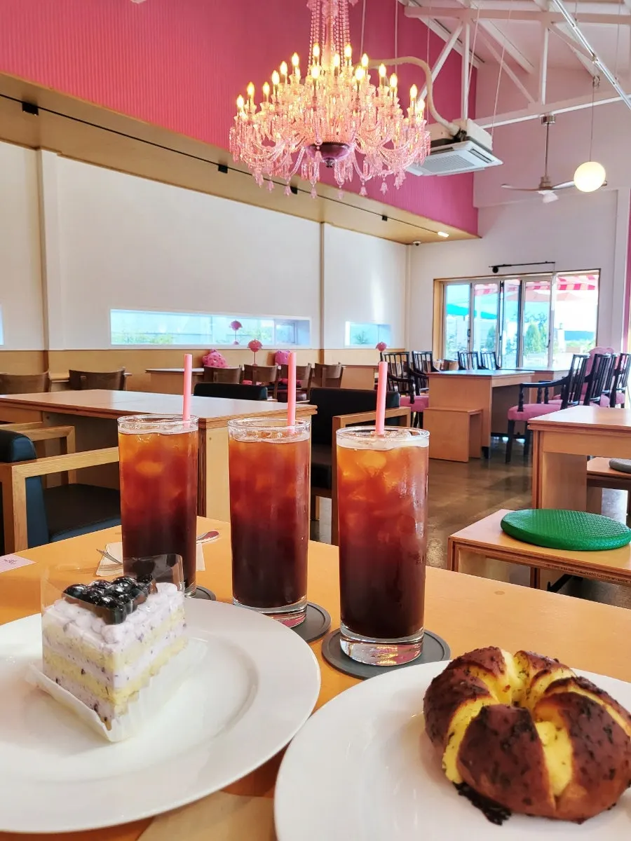 Dessert photo op at Pink Wall Cafe