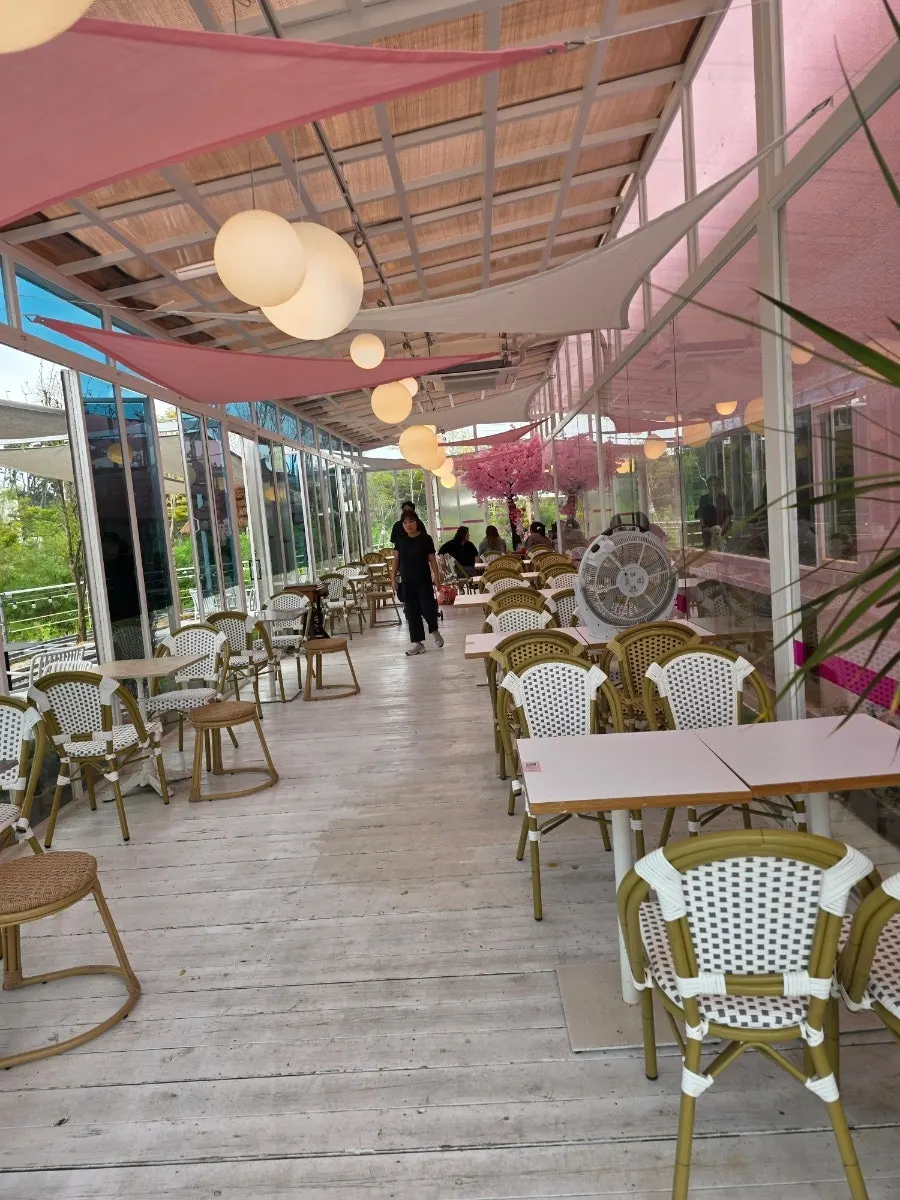 Interior with a different mood from a typical café