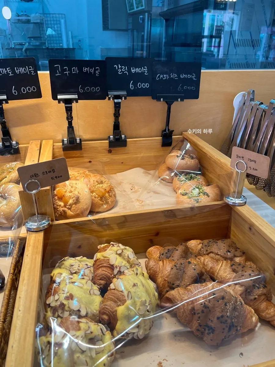 Display of various bagels