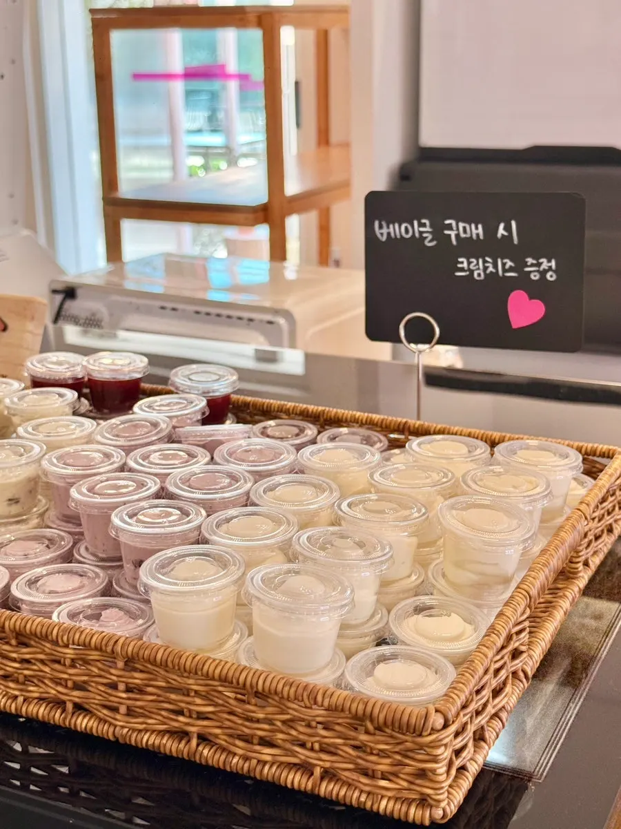 Dessert showcase at Pink Wall Cafe