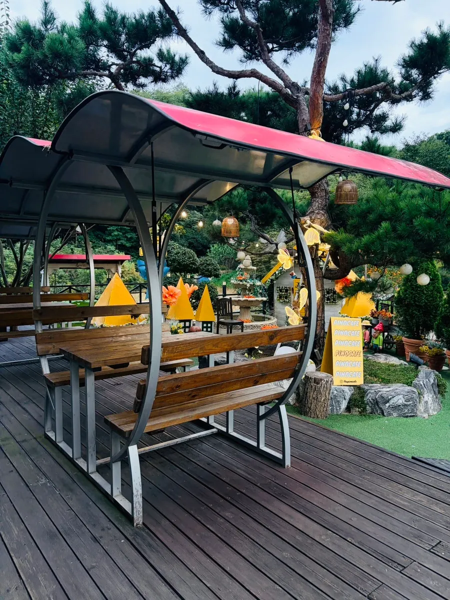 Photo zone in Pino Cafe's outdoor garden
