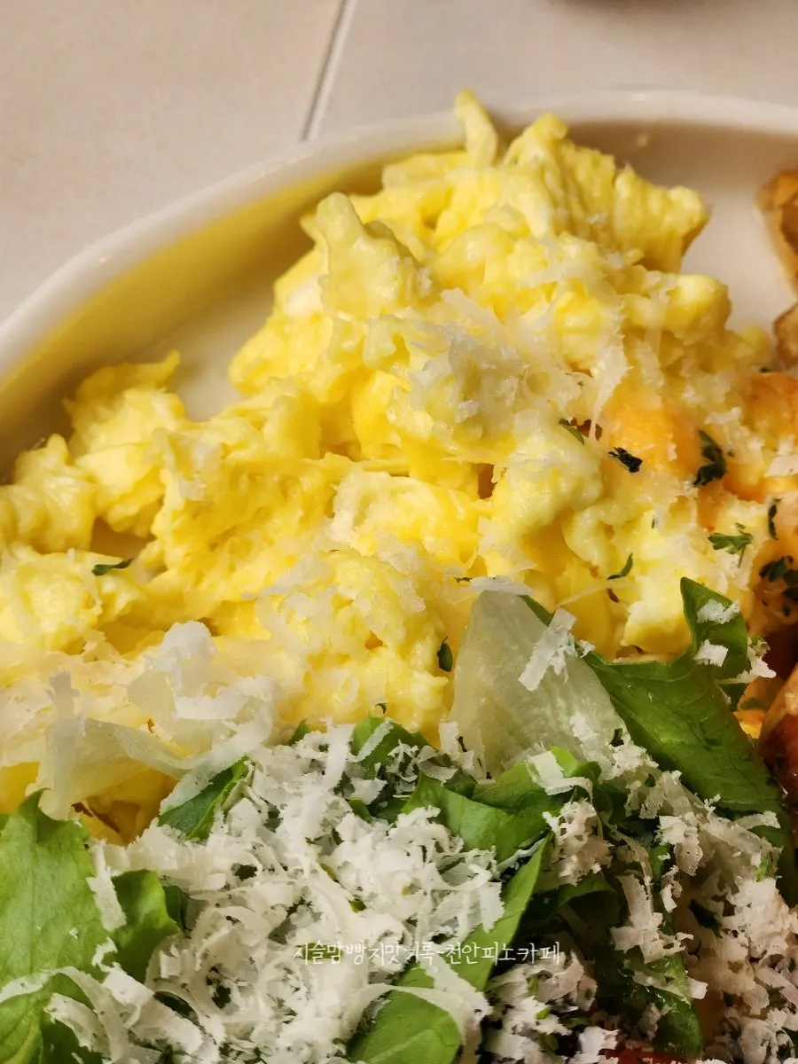 Brunch spread set on a table at Pino Cafe