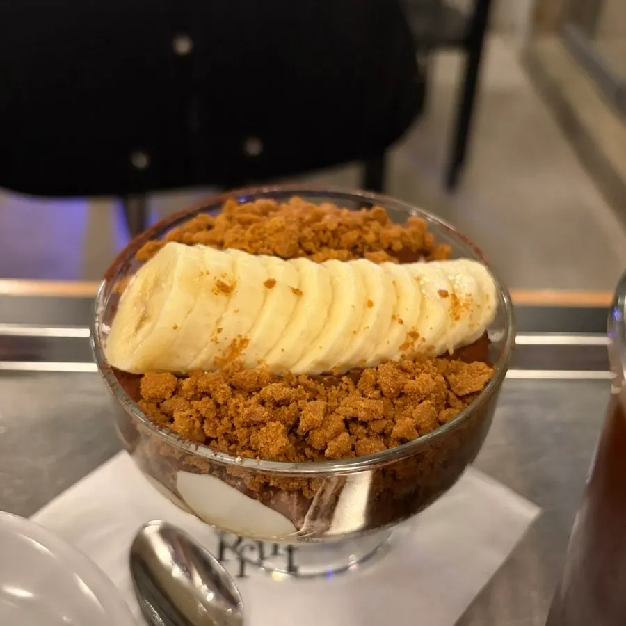 Dessert plate served alongside coffee