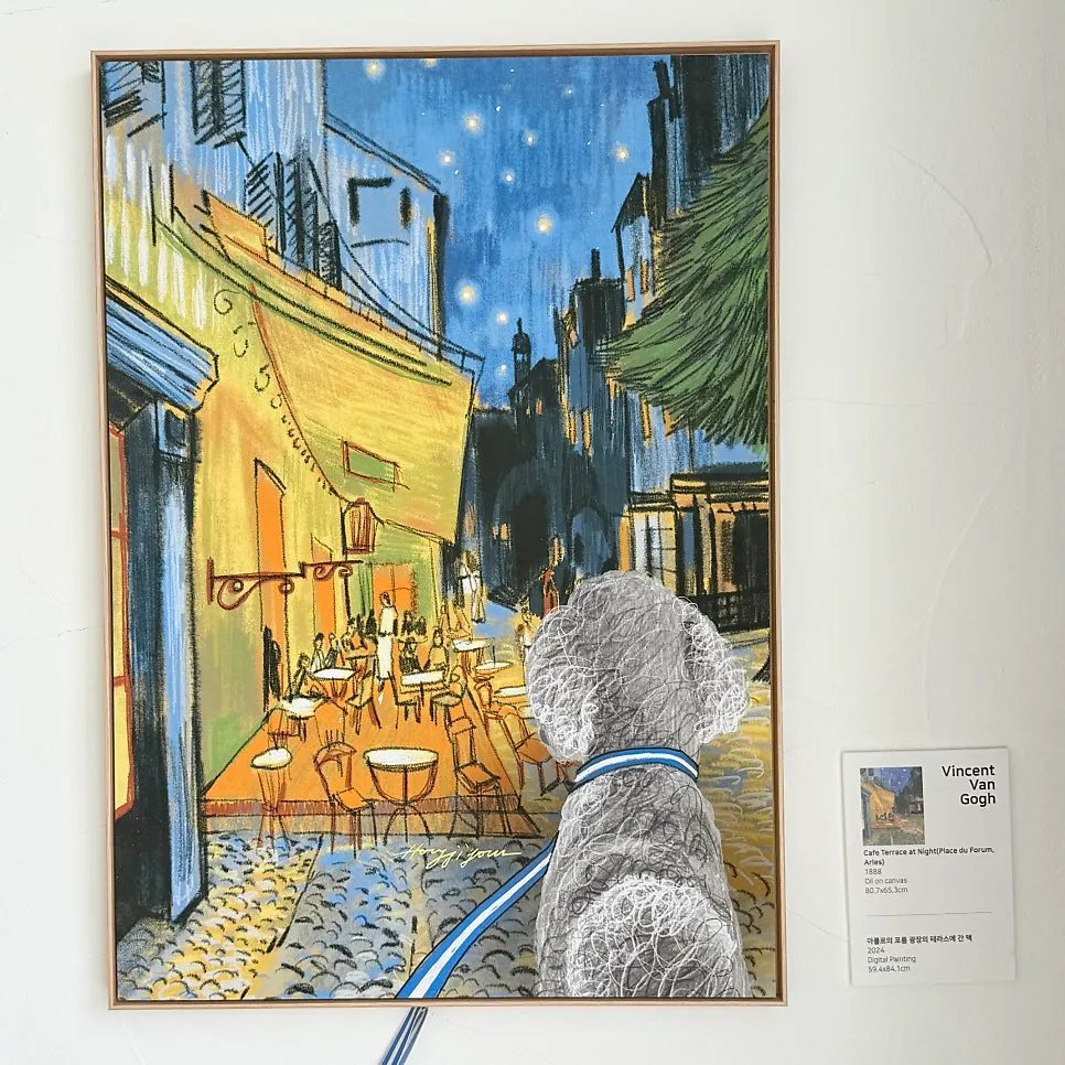 Artist Hong Ji-yeon's painting hung on the gallery wall