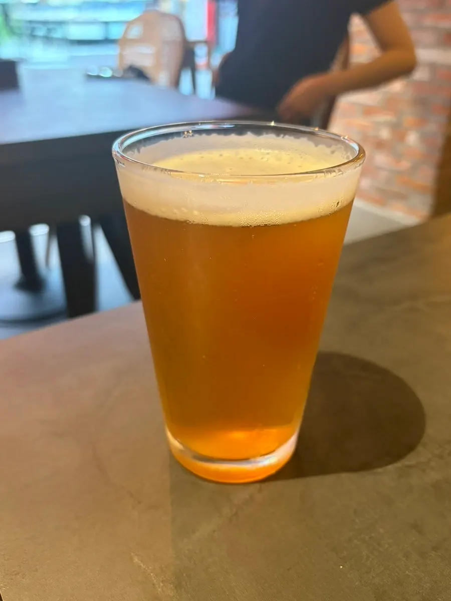 A glass of Platinum Pale Ale craft beer