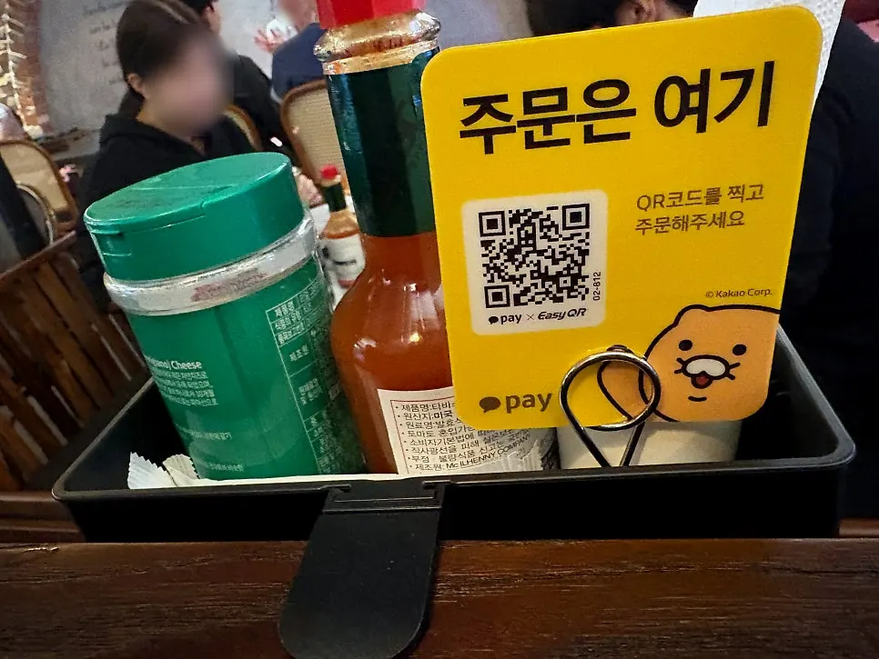 Menu guide placed on the table