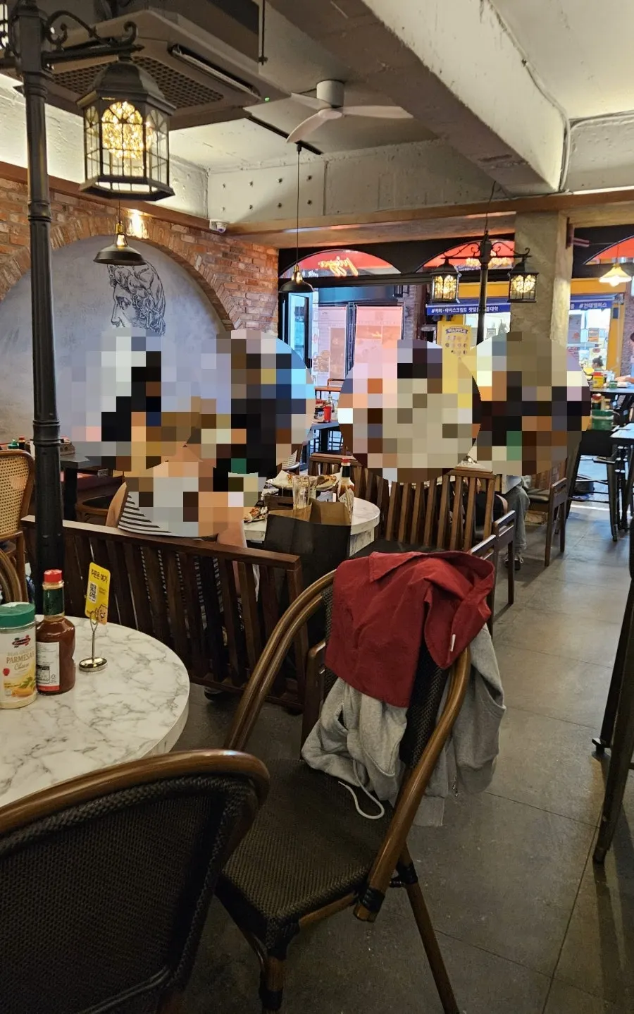 Italian-fusion interior styling of the restaurant
