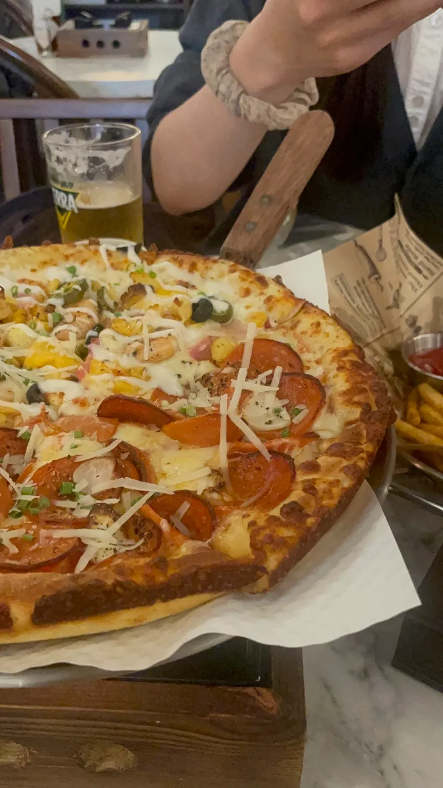Pizza shared among a group