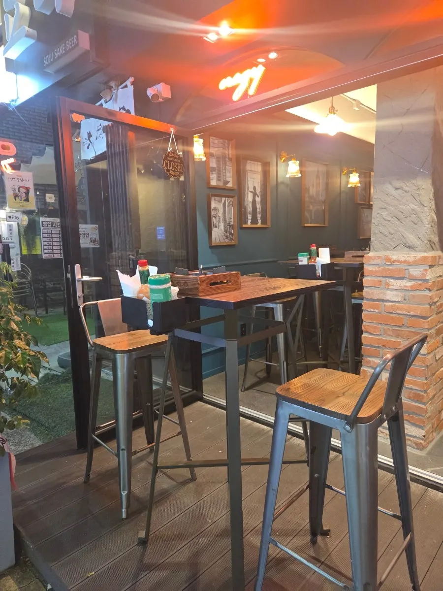 Pub-style interior seating