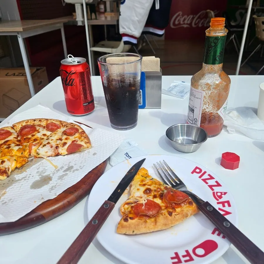 Cola ordered alongside the pepperoni pizza