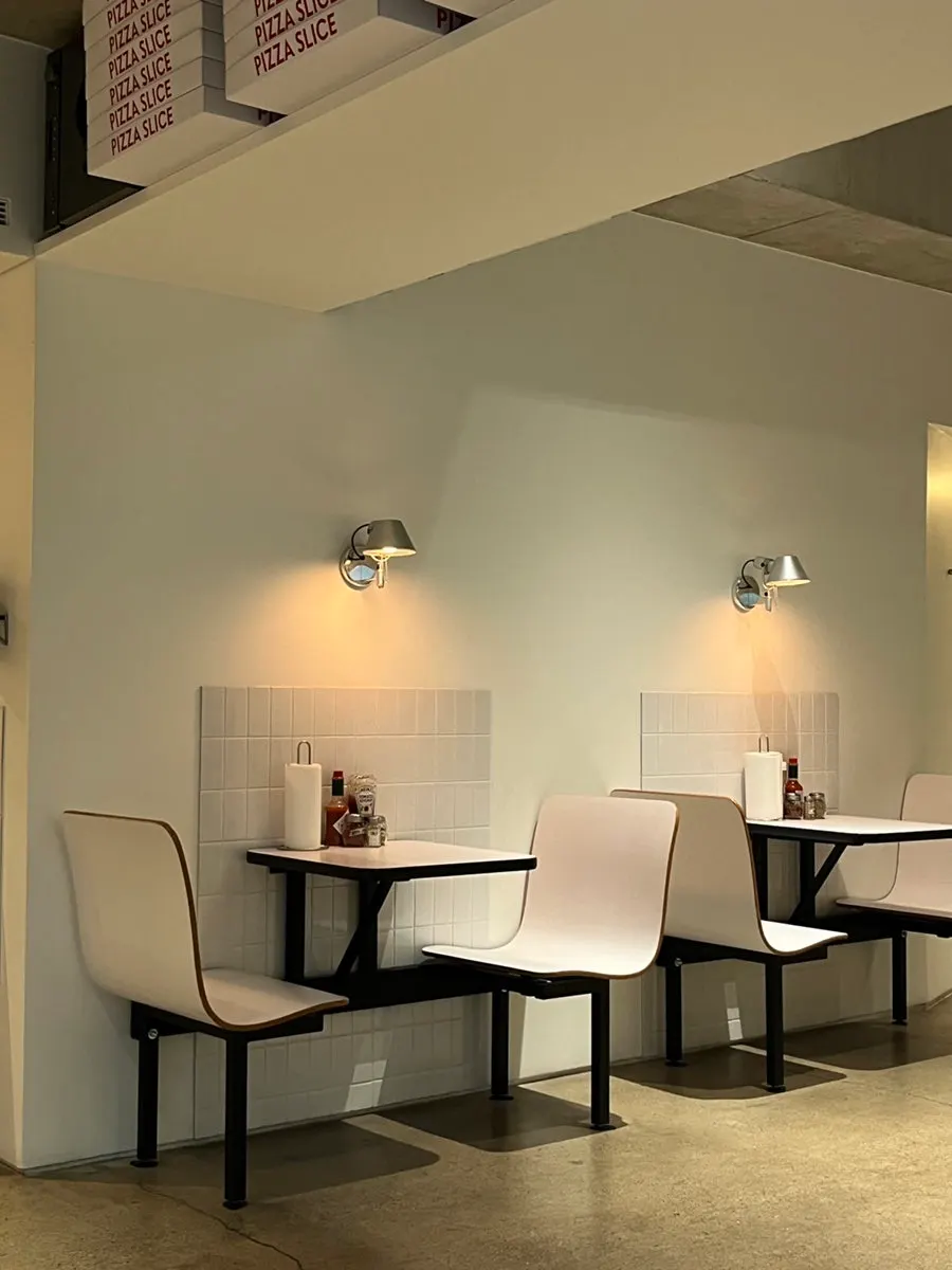 Interior space with striking lighting