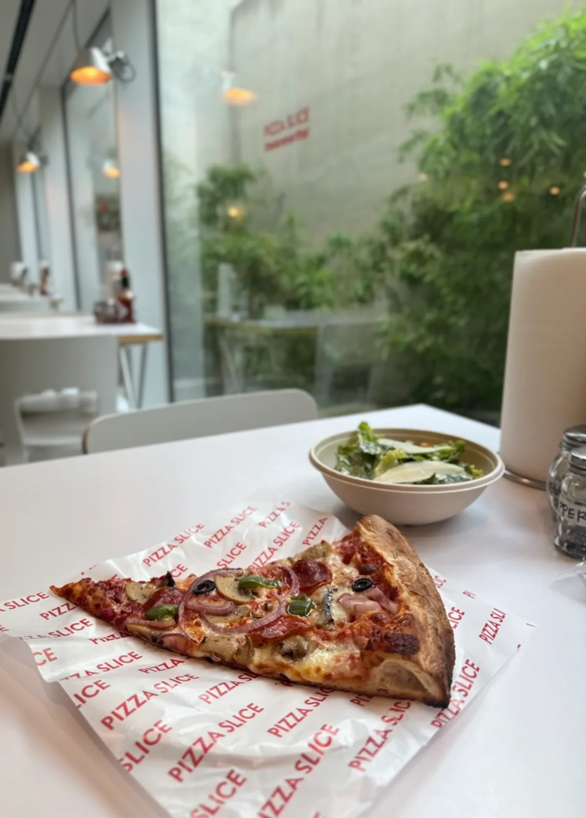 Window seat for one, good for solo dining