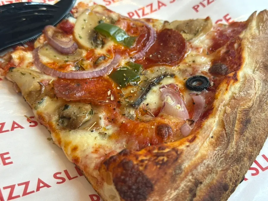 A slice of Today's Slice combination pizza
