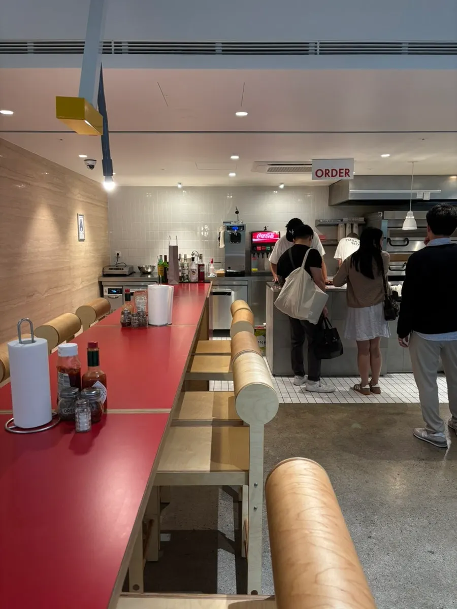 White and wood-toned store interior