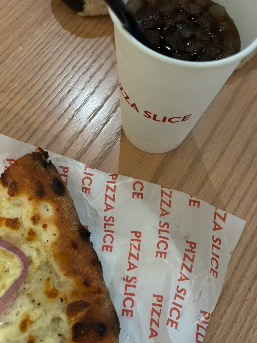 Table with all three types of slice pizza
