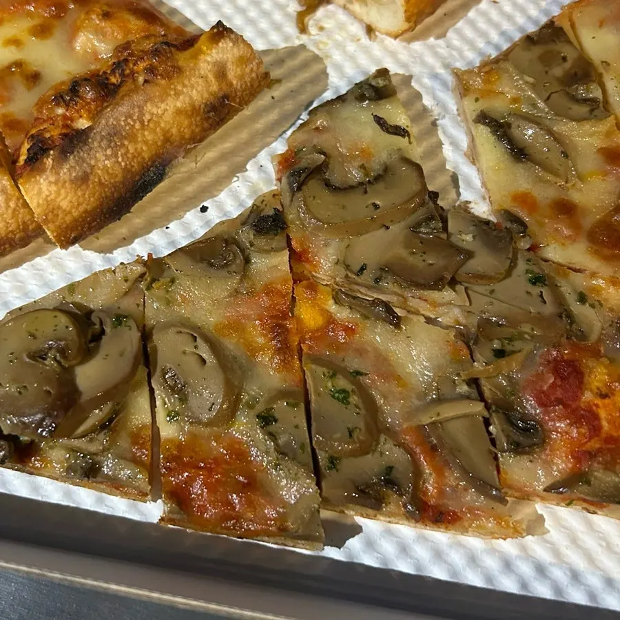 The cheese slice, still moist even after cooling