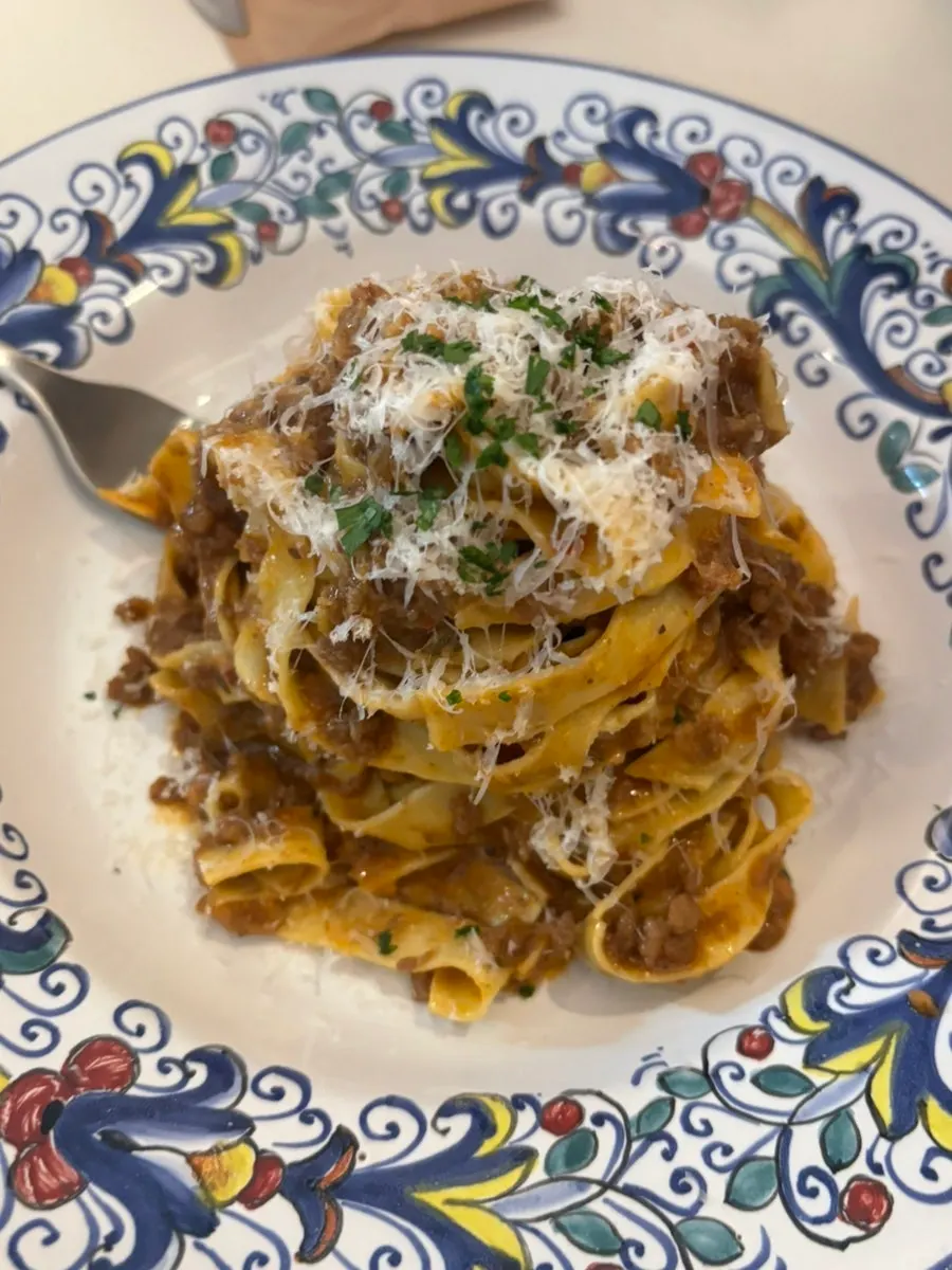 Ragu pasta with wide, flat noodles
