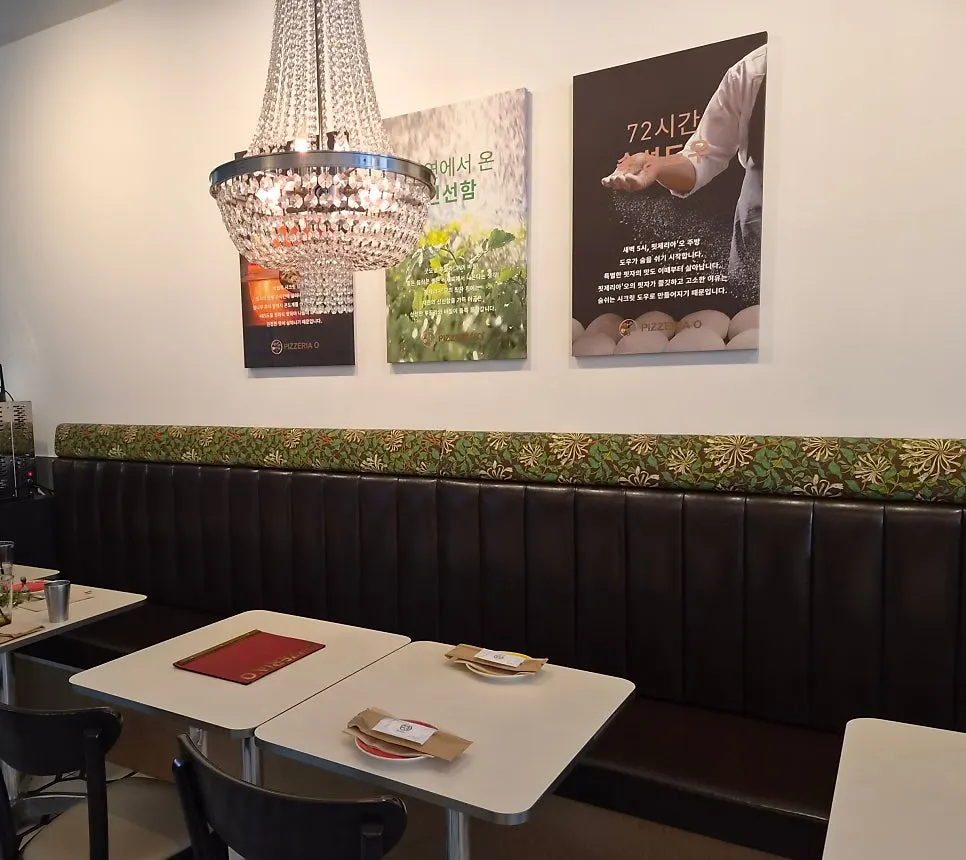 Display of wine and Peroni bottles in the restaurant