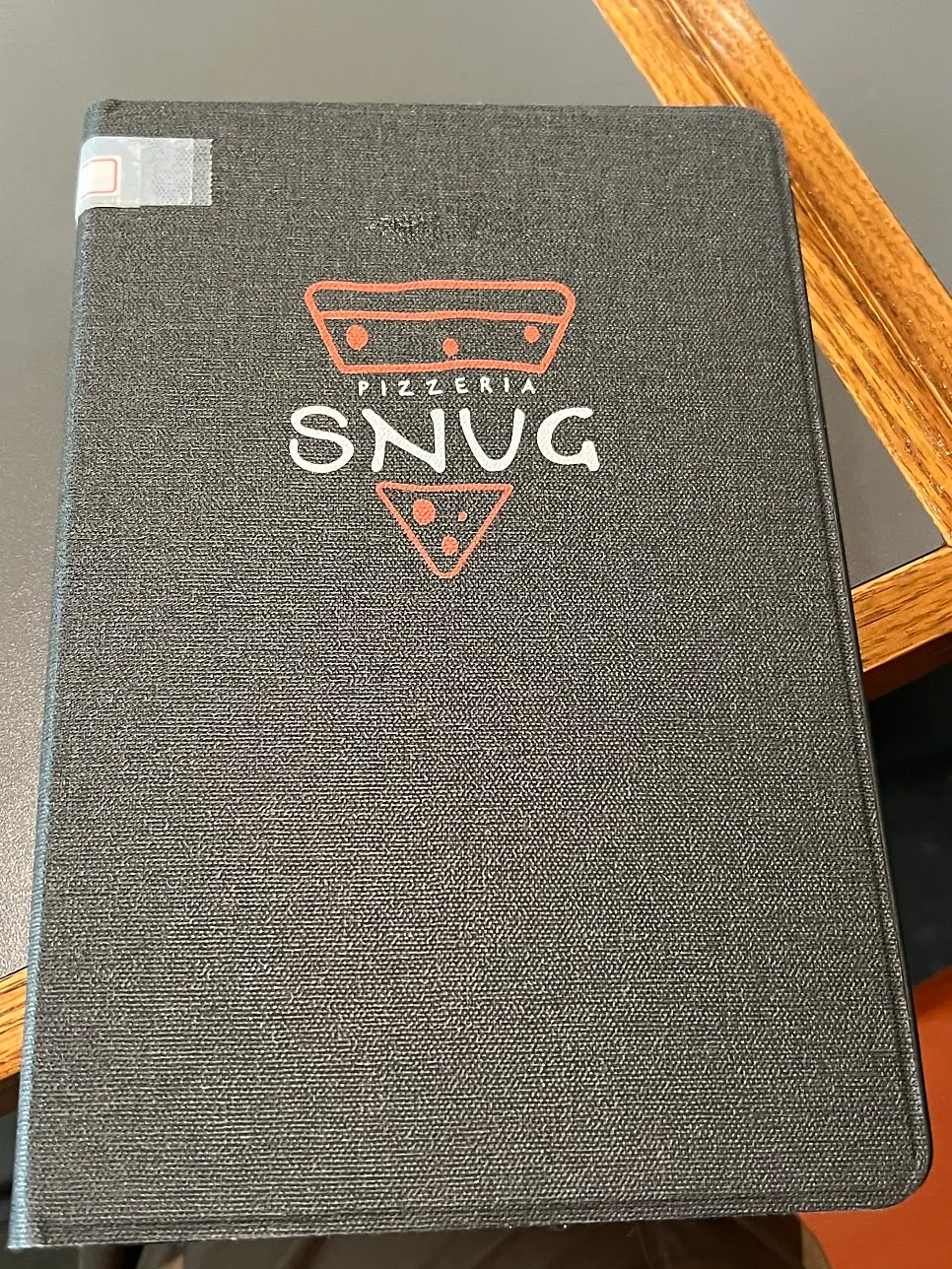 Menu placed on the table