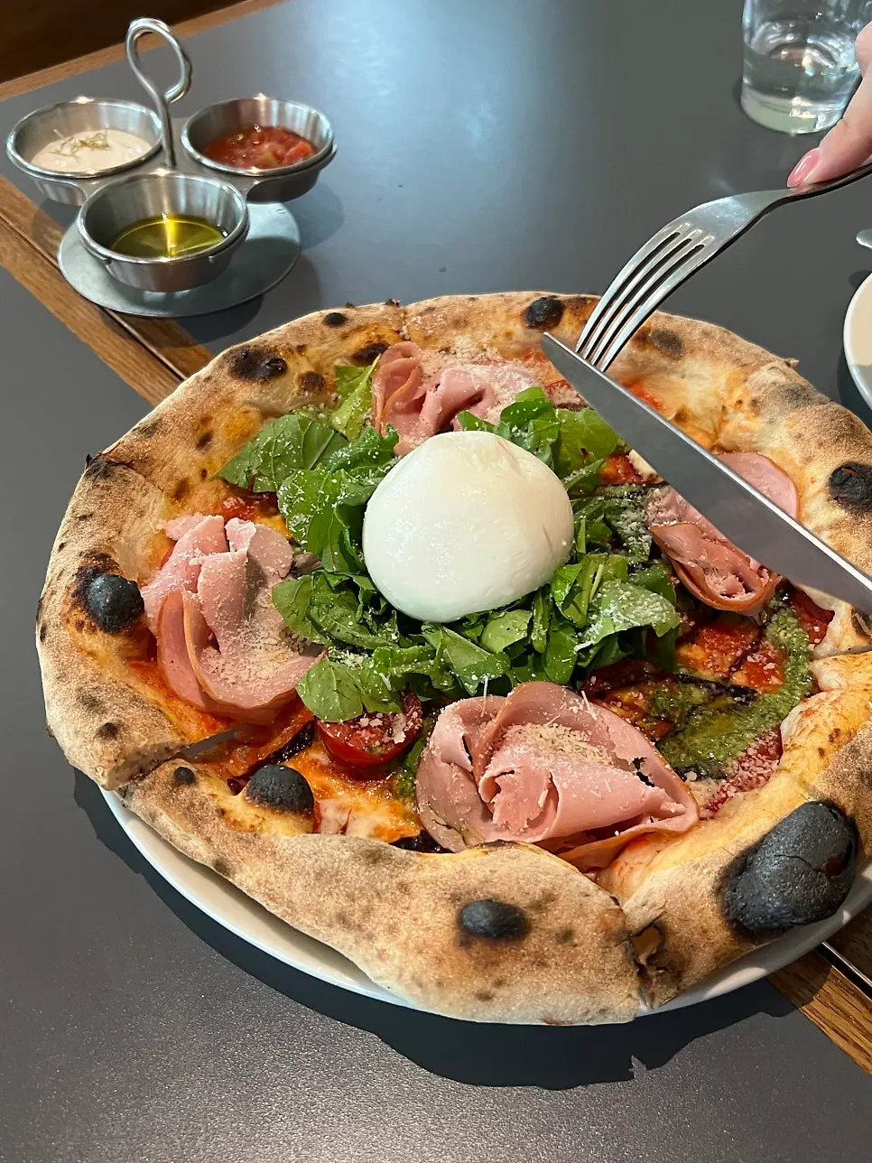 Snug Classica pizza topped with burrata cheese