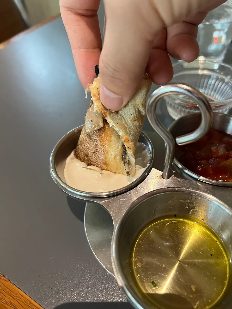 Chewy Neapolitan pizza dough crust with good bite