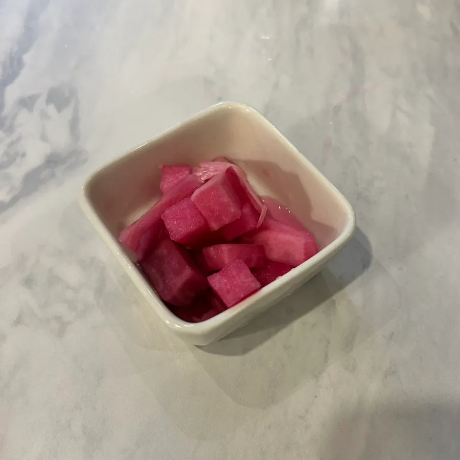 Radish pickles served as a side dish