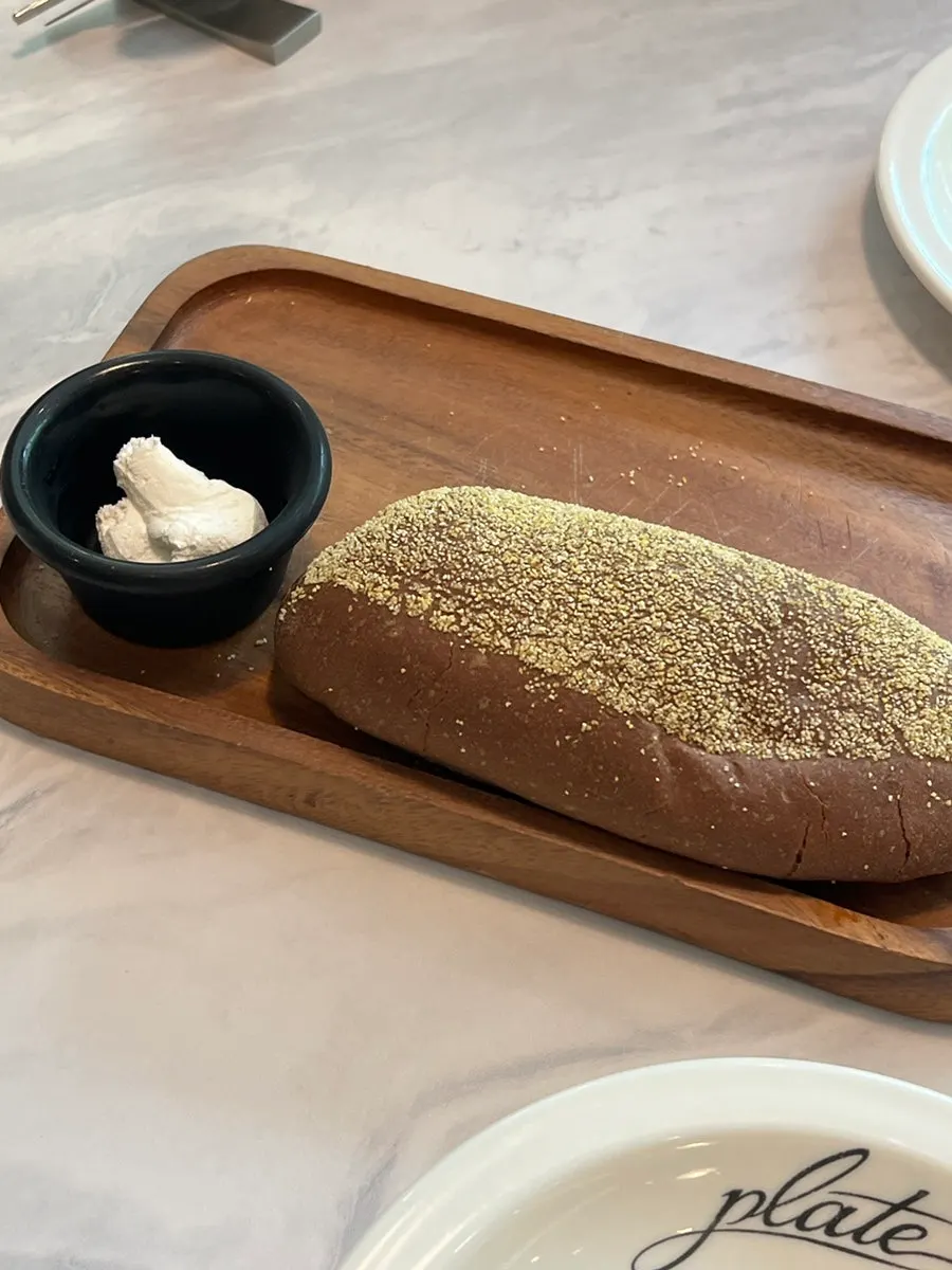 Bushman bread served with fresh cream