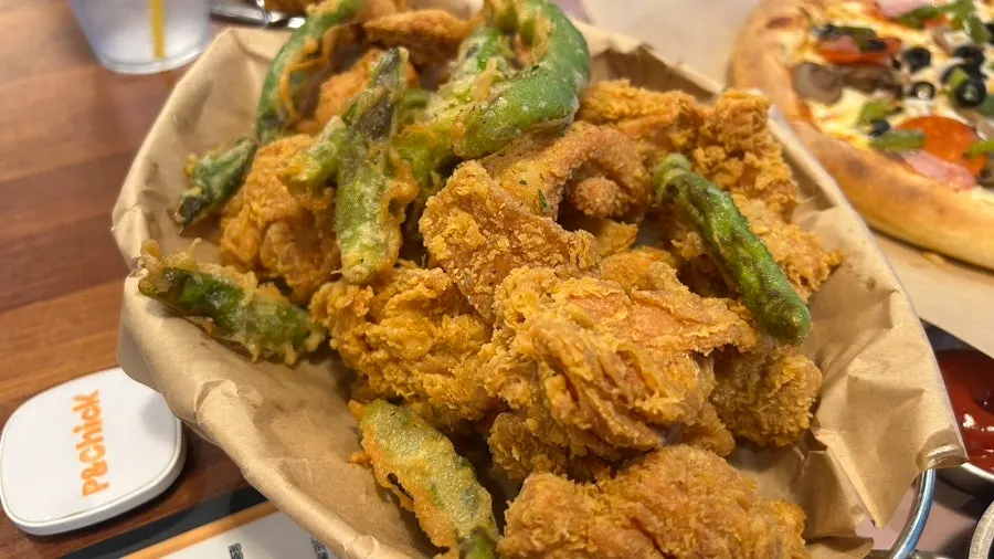 A plate of boneless gochu fried chicken