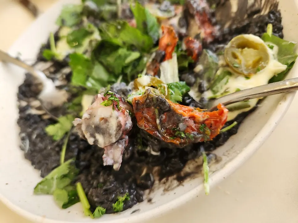 Close-up of Eoneu Dal's octopus risotto