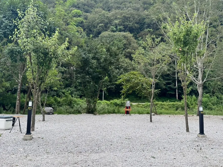The B10 camping site neatly cleared before pitching