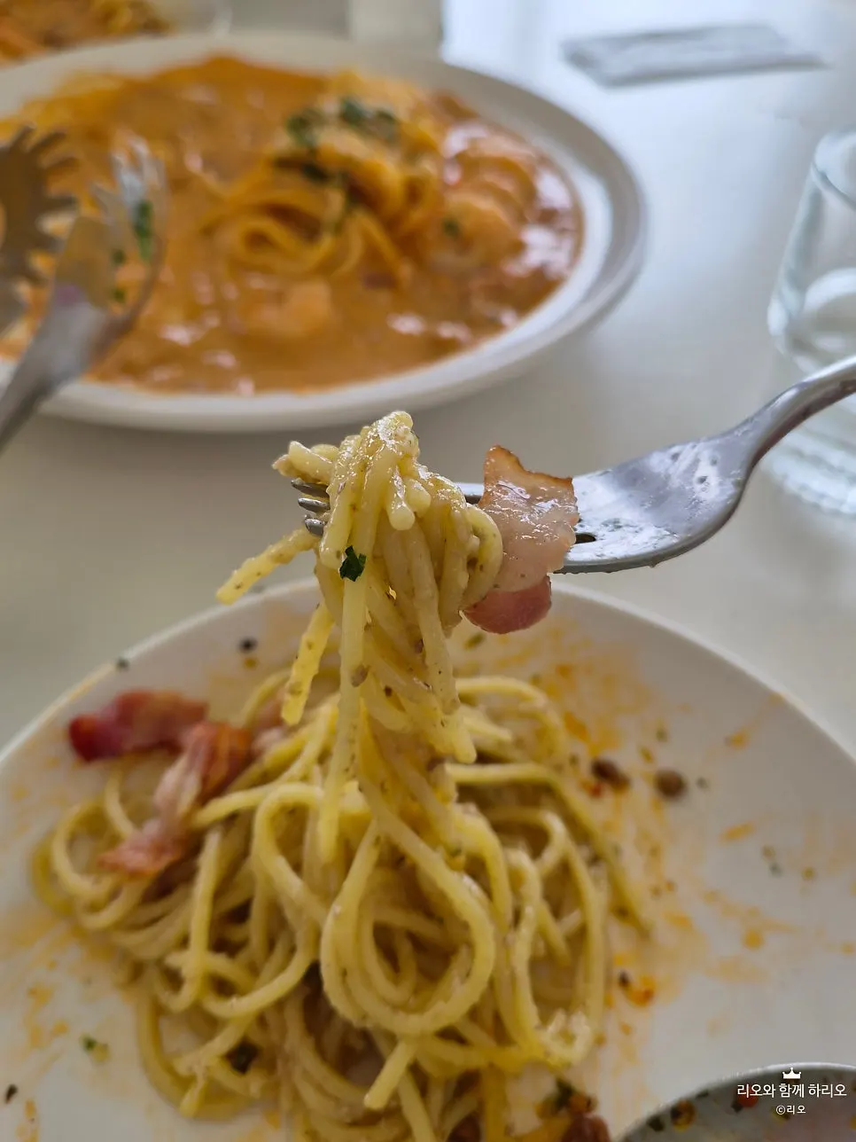 Carbonara pasta with bacon