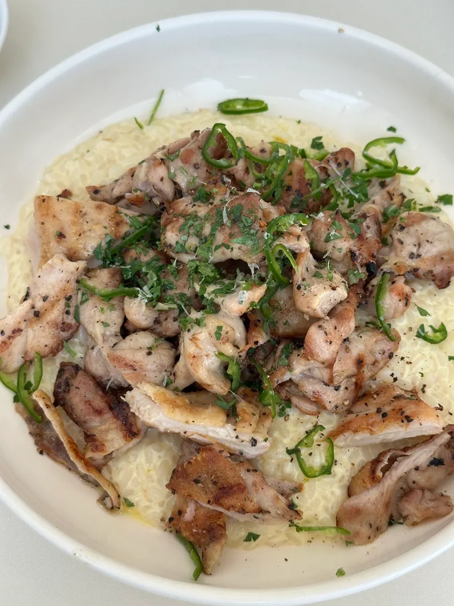 Chicken cream risotto made with Pocheon rice