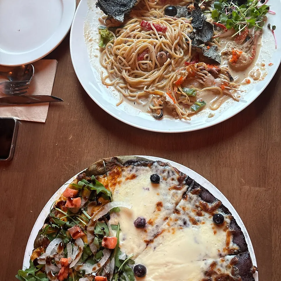 A slice of the sweet blueberry pizza