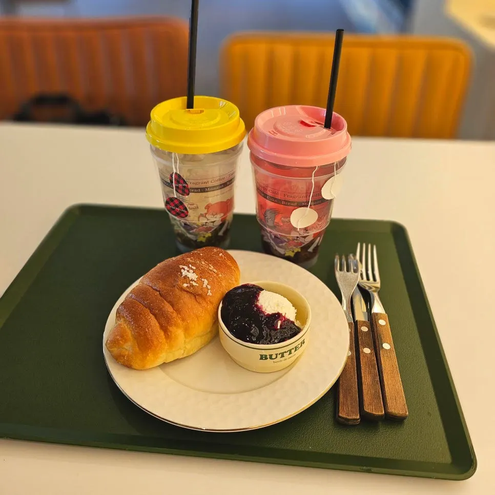 Full spread of ordered items on the main building table