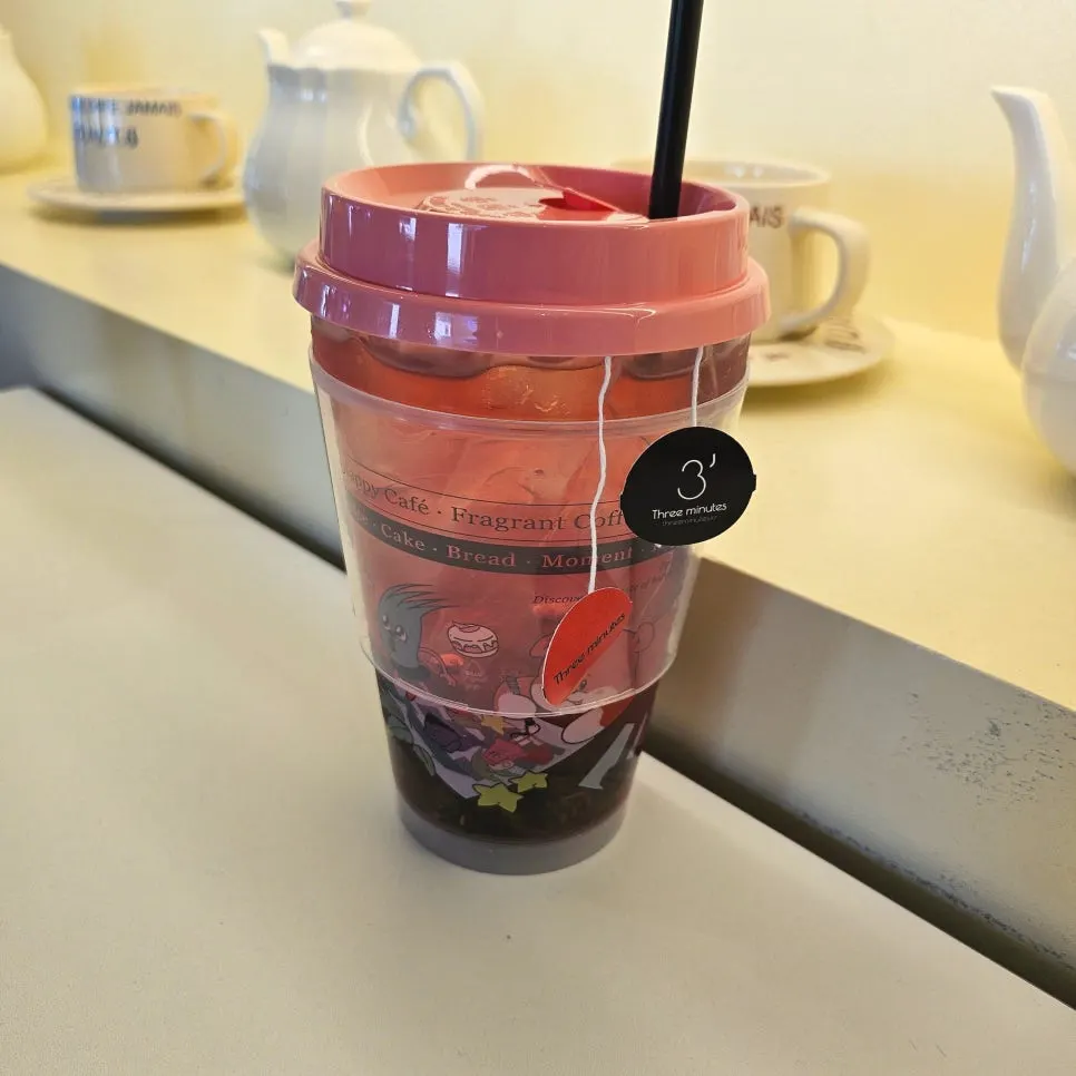 A cup of purplish premium herbal tea, Before Sunset