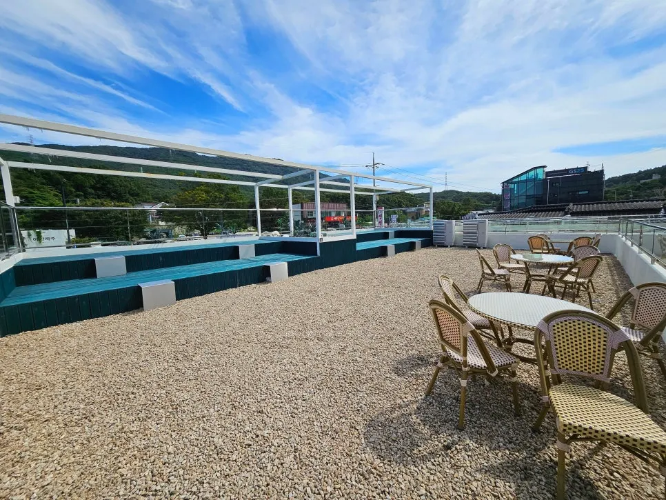Wide open space on the annex rooftop