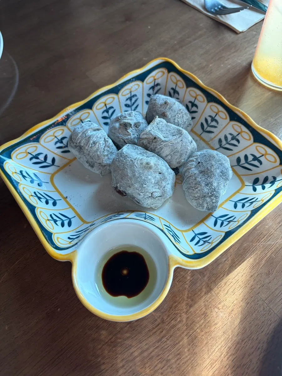 Squid ink ciabatta served as starter bread