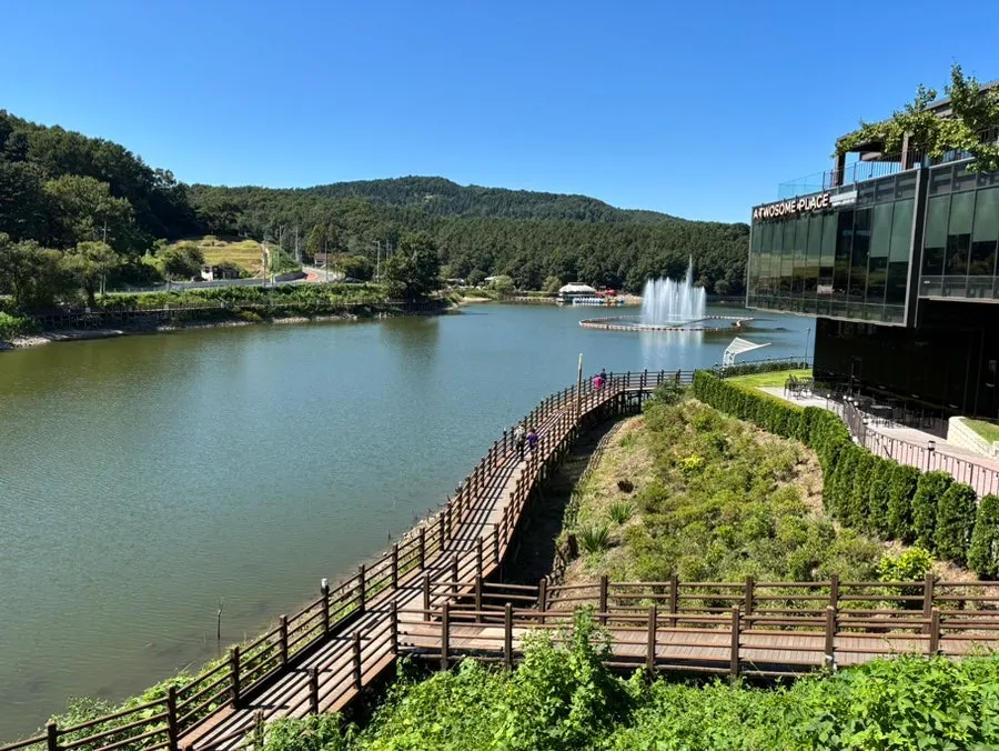 View of Gomo Reservoir on a clear day
