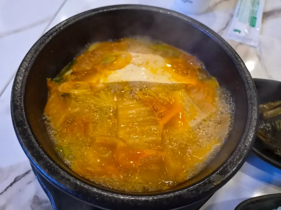 Pork kimchi jjigae served as a standard side