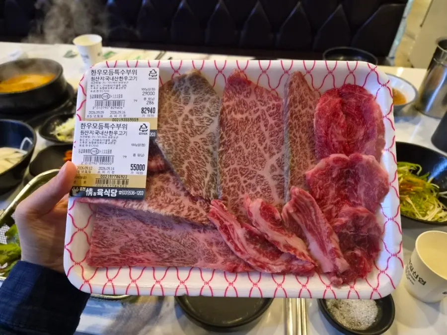 Well-marbled grade 1++ hanwoo pack on sale