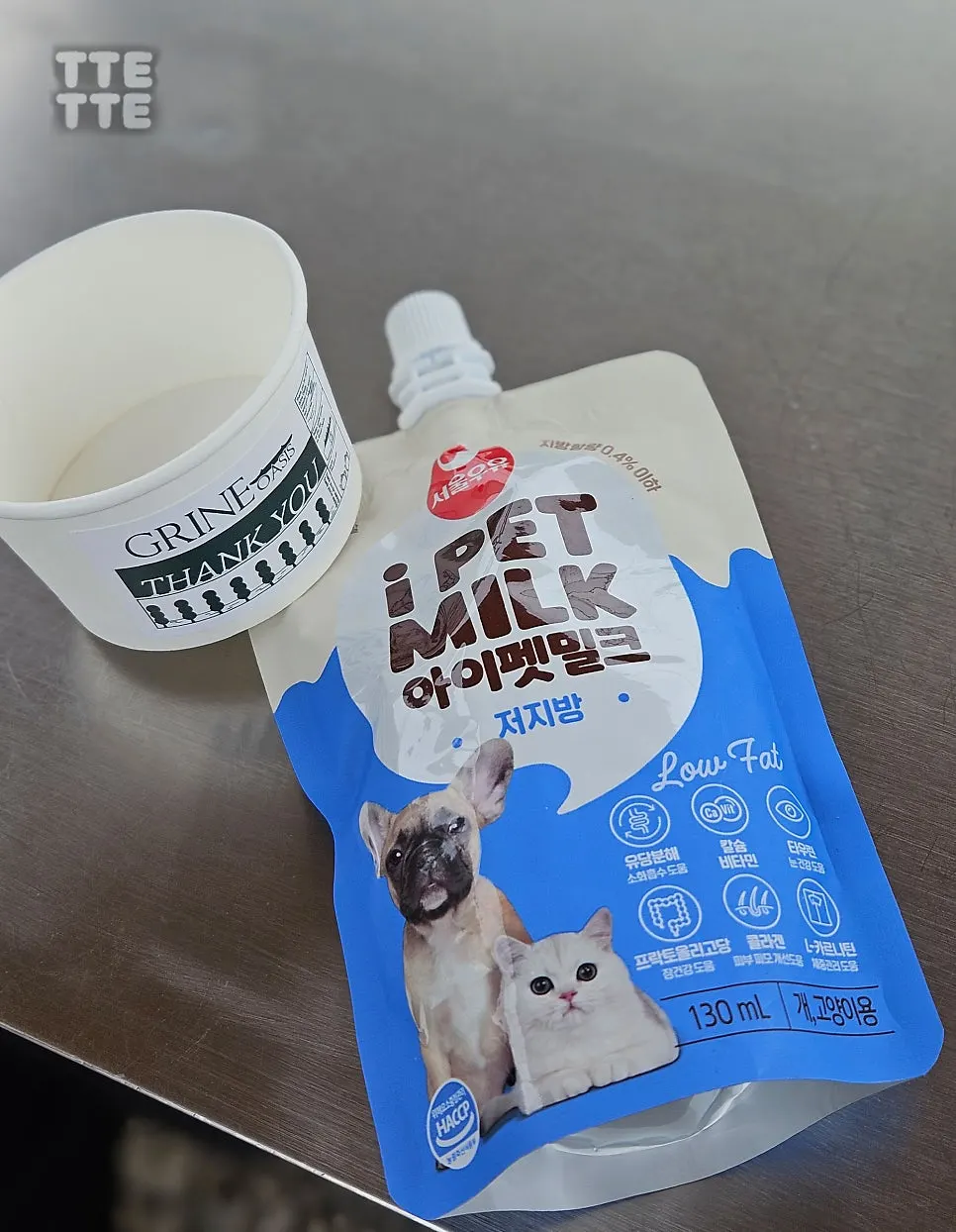 Seoul Milk pet milk prepared for the dog